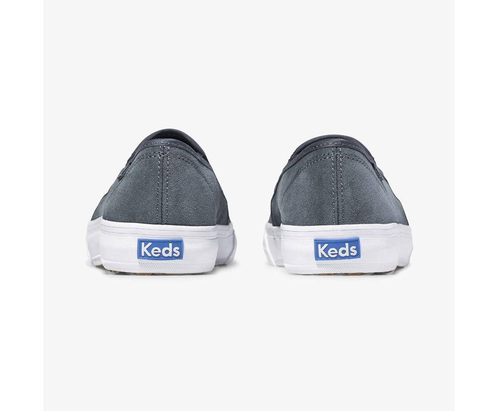 Keds Slip Ons Damen Grau - Double Decker Suede - OPV-891653